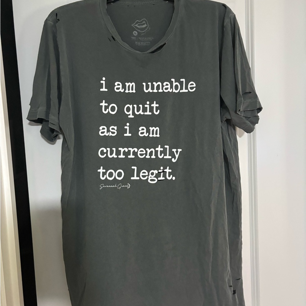Charcoal Graphic Tee with Bold Statement